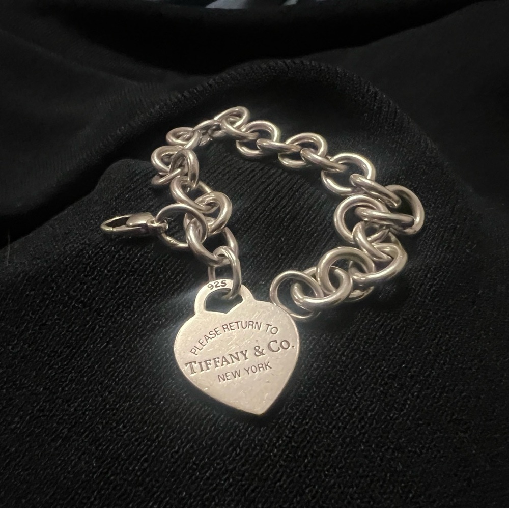 Tiffany & Co. Silver Heart Charm Bracelet